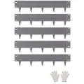 Vevor stålkantlist, 5-pakninger 91 x 13 cm rustbestandig metallkantlist, bøyelig hagekantlist, kraftig plenkantlist, enkel å installere, blomsterbed gangstideler mørkegrå
