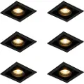 QAZQA Sett med 6 Moderne innfelt spot svart justerbar - Tak