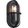 QAZQA Utendørs vegglampe svart oval IP65 - Target