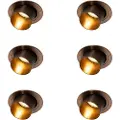 QAZQA Sett med 6 moderne innfelte spotter mørk bronse rund tiltbar - Installa