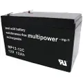 Multipower MPC12-12 Blybatteri 12 V 12 Ah Blyfleece (B x H x T) 98 x 98 x 151 mm Fladstik 6,35 mm Cyklusstabilt, Vedligeholdelsesfri, Lav selvafladning