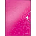 Leitz WOW - Dokumentmappe - kan utvides - 6 rom - 6 deler - for A4 (210 x 297 mm) - med fliker - metallisk rosa