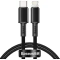 Baseus CATLGD-01, 1 m, Lightning, USB C, Hankjønn, Hankjønn, Sort