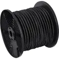 Vevor 1/4 tommers strikksnor, 120 fot/36 m spole kraftige strikkstropper, 100 % elastisk strikktau for last, presenninger, camping, kajakkdekk og håndverk, svart