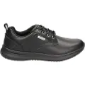 SKECHERS for man. 65693 Delson leather sneakers - Antigo black (43), Flat, 1 to 3 cm, Laces, Casual