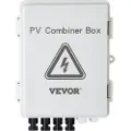Vevor PV kombiboks, 4-strengs, solcellekombinasjonsboks med 15A merkestrømsikring, 63A effektbryter, lynavleder og solcellekontakt, for On/Off Grid Solar Panel System, IP65 vanntett