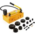 Vevor 15 tonn hydraulisk knockout stansedriversett hullverktøy 1/2"-4" med 10 dyser