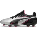 Puma KING ULTIMATE FG/AG Football Boots Unisex, Shoes, Silver/Black/Sun Struck, 40.5