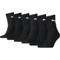 Puma Unisex Short Crew Socks 6 pack, Clothing, Black, 39-42