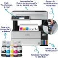 Epson EcoTank Pro ET-5185 - Multifunksjonsskriver - farge - ink-jet - ITS - A4/Legal (medie) - opp til 13.8 spm (trykking) - 250 ark - 33.6 kbps - USB 2.0, Wi-Fi(n), LAN