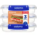 Sistema Square Klip It Plus 3Pack 520ml