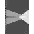Leitz Office - Notisbok - spiralbundet - A4 - 90 ark / 180 sider - rutet - grå - polypropylen (PP)