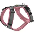 Hunter Maldon sele - mørk rosa/grå - Størrelse M: 53 - 71 cm brystomkrets, B 25 mm