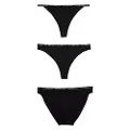 Tommy Hilfiger for woman. UW0UW05756 3 pack of black underwear (L), Homewear, Nylon
