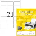 Topstick Etiketter TopStick 63,5 x 38,1 mm hvid - (100 ark x 21 stk.)