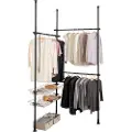 Wenko HERKULES BASIC teleskopgarderobesystem, dobbel, sort, WENKO