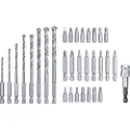 Kwb Bit and Drill Bit Box, Drill, Drill bit set, Høyrehåndsrotasjon, 50 mm, Kalkstein, Stein, Sølv