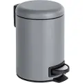 Wenko 22148100, 3 l, Rund, Metall, Grå, Plast, Pedal
