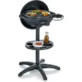 Severin PG 8541 - Utegrill - elektrisk - 1320 kvadratcentimeter - innbygd termometer - matt svart