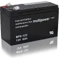 Multipower MPC8-12 Blybatteri 12 V 8 Ah Blyfleece (B x H x T) 65 x 102 x 151 mm Fladstik 6,35 mm Cyklusstabilt, Vedligeholdelsesfri, Lav selvafladning