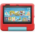Amazon Fire 7 Kids Tablet (2022) WiFi 16 GB, med rødt etui, uten reklame