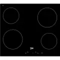 Beko HIC 64400 E - Keramisk komfyrtopp - 4 plater - bredde: 58 cm - dybde: 51 cm - uten ramme - svart