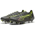 Puma ULTRA 5 ULTIMATE MxSG Football Boots Unisex, Shoes, Matte Aged Silver/Yellow Alert/Sun Struck, 41
