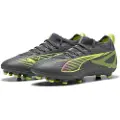 Puma ULTRA 5 MATCH FG/AG Football Boots Youth, Shoes, Matte Aged Silver/Yellow Alert/Aged Silver, 35.5
