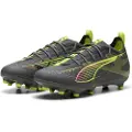Puma ULTRA 5 PRO FG/AG Football Boots Youth, Shoes, Matte Aged Silver/Yellow Alert/Sun Struck, 37