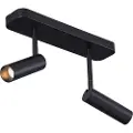 QAZQA Avrundet takspotlight svart GU10 35mm 2-lys roterbar og vippbar - Kate