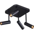 QAZQA Avrundet takspotlight svart GU10 35mm 4-lys roterbar og vippbar - Kate