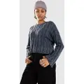 Vans Mila Cable Knit Crop Strikket genser blå