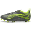 Puma ULTRA 5 PLAY FG/AG Football Boots Youth, Shoes, Matte Aged Silver/Yellow Alert/Aged Silver, 34.5