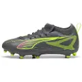 Puma ULTRA 5 MATCH FG/AG Football Boots Youth, Shoes, Matte Aged Silver/Yellow Alert/Aged Silver, 31