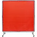 Vevor sveiseskjerm med ramme, 6' x 6' sveisegardinskjerm, flammebestandig vinyl sveisebeskyttelsesskjerm på 4 svingbare hjul (2 låsbare), bevegelig og profesjonell for verksted/industri, rød