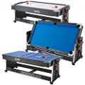 Vevor 3-i-1 roterende multispillbord med airhockey, biljard/pool og bordtennis, 88" hockeybord for spillrom, familiehjem, arkadespillsett, alt tilbehør til hvert spill inkludert