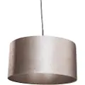 QAZQA Pendellampe svart med fløyelsskjerm taupe 50 cm - Combi 1