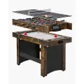 Vevor 3-i-1 kombinasjonsspillbordsett, 54" airhockeybord, multikombinasjonsbord med airhockey, bordtennis, fotball, pucker og pucker, luftdrevet arkadehockeybord for familierom og kontor