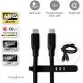 Nedis Silikon Ccgb64800bk15 Usb 3.2 Gen 1-kabel Usb-c M-usb-c M 8k@ 5gbs Nikkelbelagt 1.5 M 60w 30hz