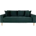 House Nordic House NordicSofa 2,5-seter Lido. Fløyel med ben i naturfargeGrønn3-seters sofaerFra Homeroom