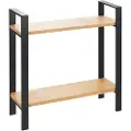Wenko Lou, Hjørnehylle, Frittstående, Bamboo, Metall, Sort, Tre, Kjøkken, 2 hyller