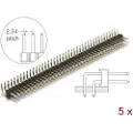 DeLOCK - Pin header (40-pin, pitch 2.54 mm) - svart (en pakke 5)
