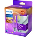 Philips - LED-filamentlyspære - form: G93 - klar finish - E27 - 5.9 W (ekvivalent 60 W) - varmt hvitt lys - 2700 K
