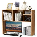 Vevor skrivebordsbokhylle, 1-etasjes oppbevaringsorganisator i tre, 91 x 23 x 69 cm oppbevaringsstativ i tre, skrivebordsbokhylle med sklisikre føtter, for kontor, hjem og studentbolig