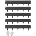 Vevor stålkantlist, 5-pakninger 91 x 13 cm rustbestandig metallkantlist, bøyelig hagekantlist, kraftig plenkantlist, enkel å installere, blomsterbed gangstideler svart