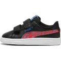 Puma Smash 3.0 Masked Hero Toddlers'Sneakers, Shoes, Black/Active Red/White, 22