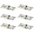 QAZQA Sett med 6 innfelte spotter hvit GU10 70mm 2-lys Trimless - Oneon