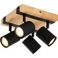 QAZQA Smart takspotlight svart med tre 4-lys justerbar inkl. Wifi GU10 50mm - Jeana