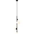 QAZQA Design Pendellampe Sort med Frostet Glass 5-Lys - Vertical