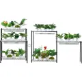 Vevor plantestativ med vekstlys, 6 nivåer, 192W DIY metall plantehylle med vekstlampe, innendørs vekstlyshylle med justerbart stativ og hjul for frøspiring 29,5" L x 13,8" B x 70,9" H